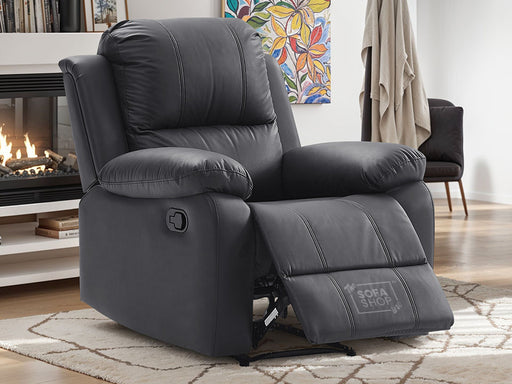 Black Leather Recliner Chair - Trento