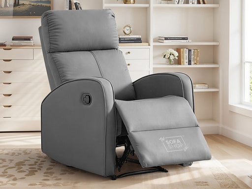 Grey Leather Recliner Chair - Parma