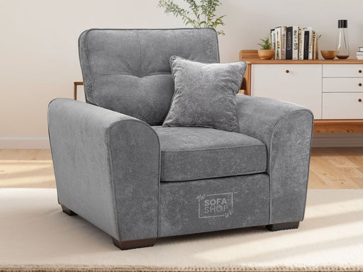 Fabric Armchair in Grey - Maxwell