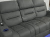 Siena 3 Seater Electric Recliner Sofa Grey Leather - Rip On Side Pannel Near Ear & Wirless Charger Not Working -  Second Hand Sofas 28