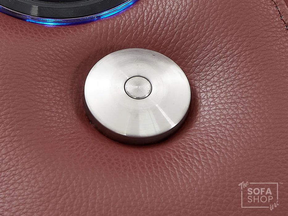 1 Seat Real Leather Electric Recliner Chair Home Cinema Sofa In Red with Full Reclining Seat + LED for Home Theatre Setup | Capri | The Sofa Shop