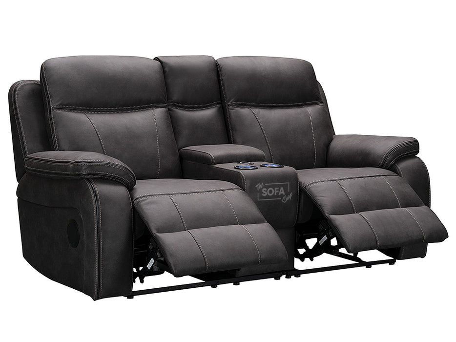 Vinson 2 1 1 Electric Recliner Sofa Set In Grey Resilience Fabric. 3 Piece Cinema Sofa Set With Cooling Cupholders & Speakers & Wireless Charger