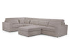 Left Hand Facing Corner Sofa in Grey, White Or Mocha Fabric -  Kiana