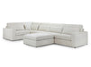 Left Hand Facing Corner Sofa in Grey, White Or Mocha Fabric -  Kiana