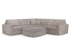 Modular Corner Sofa In Grey, White Or Mocha Fabric -  Kiana