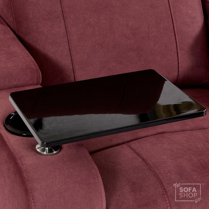 3 Seater Reclining Sofa with Electric  Reclining, Massage, USB Ports, Cooling Cup Holders, Storage Boxes & LED Lights | Purple Velvet Sofa | Rimini | The Sofa Shop