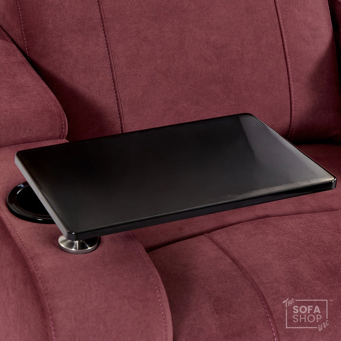Recliner Chair with Electric Reclining, Massage, USB Ports, Cup Holders & LED Lights, Purple Velvet Fabric Sofa | Rimini | The Sofa Shop