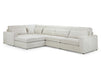 Left Hand Facing Corner Sofa in Grey, White Or Mocha Fabric -  Kiana