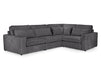 Right Hand Facing Corner Sofa in Mocha, White Or Grey Fabric - Kiana