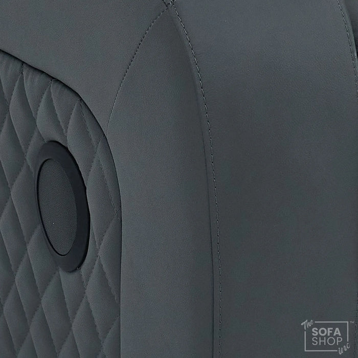 1 Seater Real Leather Electric Recliner Cinema Chair in Grey | Massage, Power Lumbar, Power Headrest, Power Grommet | Milano | The Sofa Shop