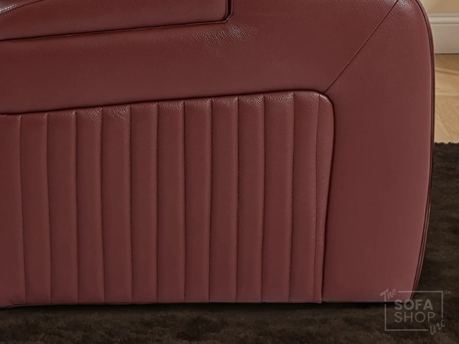 1 Seat Real Leather Electric Recliner Chair Home Cinema Sofa In Red with Full Reclining Seat + LED for Home Theatre Setup | Capri | The Sofa Shop