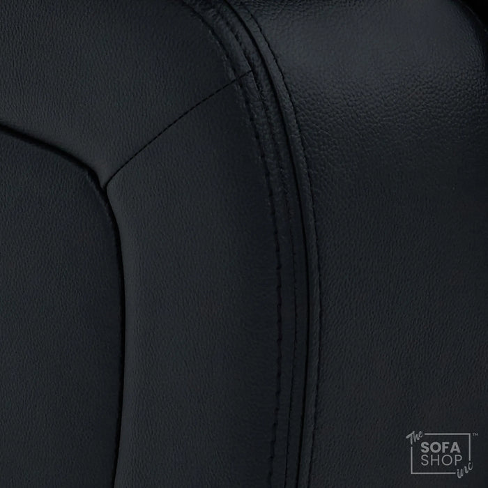 2+1 Electric Recliner Sofa Set inc. Chair in Black Real Leather with Massage, Storage & Power Headrest & Cup Holders - 2 Piece Cinema Sofa Set - Sicily