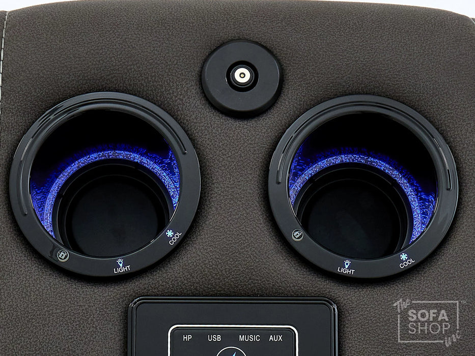 3+2+1 Piece Electric Home Cinema Theatre Sofa Set | Fabric Couch Suite Package In Grey with Console + USB + Massage + Storage | Vinsonova | The Sofa Shop