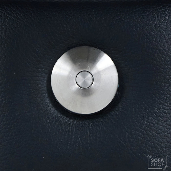 3 Seater Cinema Sofa in Black Real Leather | Luxury Theatre & Home Cinema Seating | Electric Recliner With USB Charging + Cupholders & Power Headrests | LED Lighting & Hidden Storage | Assisi