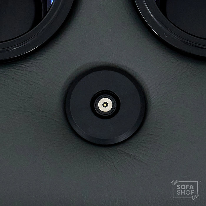 2 Seater Real Leather Electric Recliner Cinema Sofa in Grey | Massage, Heated Lumbar, Console & Cooling Cup Holders | Sicily | The Sofa Shop