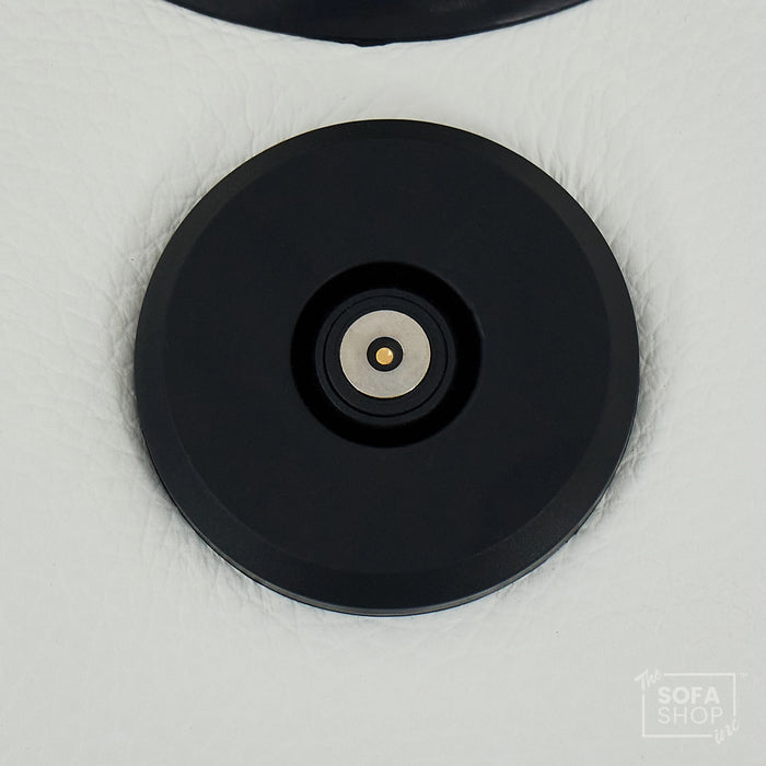 3+1 Real  Leather Electric Recliner Cinema Sofa Set in White | Massage, Heat, USB-C Charging, LED Lights & Fold-Down Table | Napoli | The Sofa Shop