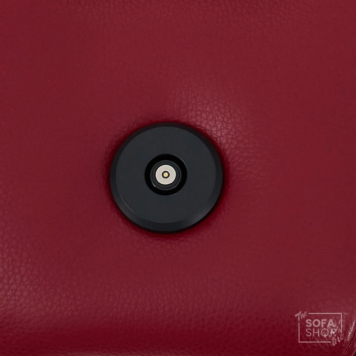 Riser Recliner Chair in Red Real Leather | Hi-Tech Armchair with Dual Motor Lift + Vibration Massage+ Heated Lumbar + Cooling, Heating Cupholders + Power Headrest | Assisi | The Sofa Shop