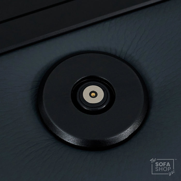 2 Seater Blue Real Leather Electric Recliner Cinema Sofa | Massage, Heat, Console, Wireless Charging & Cooling Cup Holders | Napoli