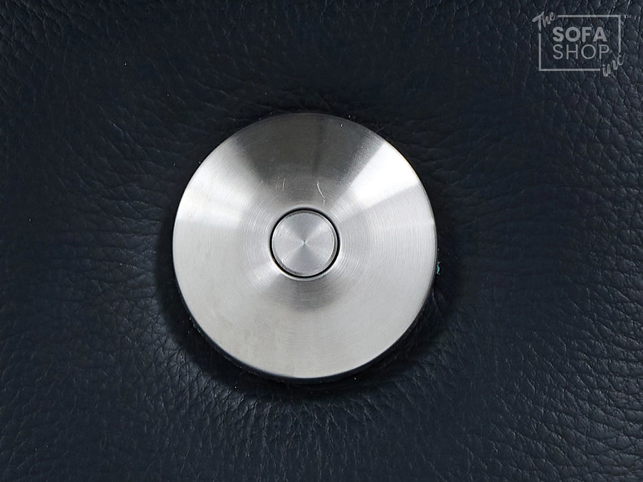 2 Seater Cinema Sofa in Black Real Leather | Luxury Theatre & Home Cinema Seating | Electric Recliner With Cooling Cup Holders + Lumbar Support | USB Charging + LED Lights | Assisi