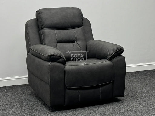 Florence Electric Recliner Chair in Black Fabric with USB Port & Power Headrest - Second Hand Chairs 255