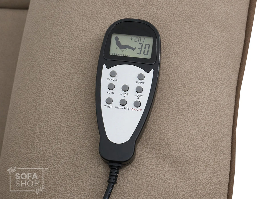 3 Seater Electric Recliner Cinema Sofa in Beige Fabric | Power Recliners with USB+C, Massage, Bluetooth Speaker, Fold-Down Table & Storage | Florence Series One