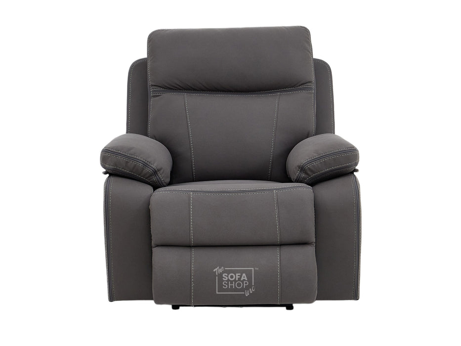 1 Seat Electric Recliner Chair Home Cinema Sofa | Hi-Tech Chair In Grey Fabric with USB & Massage | Vinsonova | Sofa Sale