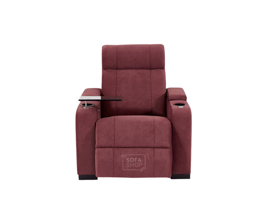 Recliner Chair with Electric Reclining, USB Ports, Cup Holders & LED Lights, Purple Velvet Sofa | Rimini Series One | The Sofa Shop