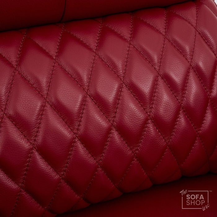 1 Seater Red Real Leather Electric Recliner Cinema Chair | Power Recliner Chair With Vibration Massage & Heated Lumbar, Cooling & Heating Cup Holders & Wireless Charging | Assisi | The Sofa Shop