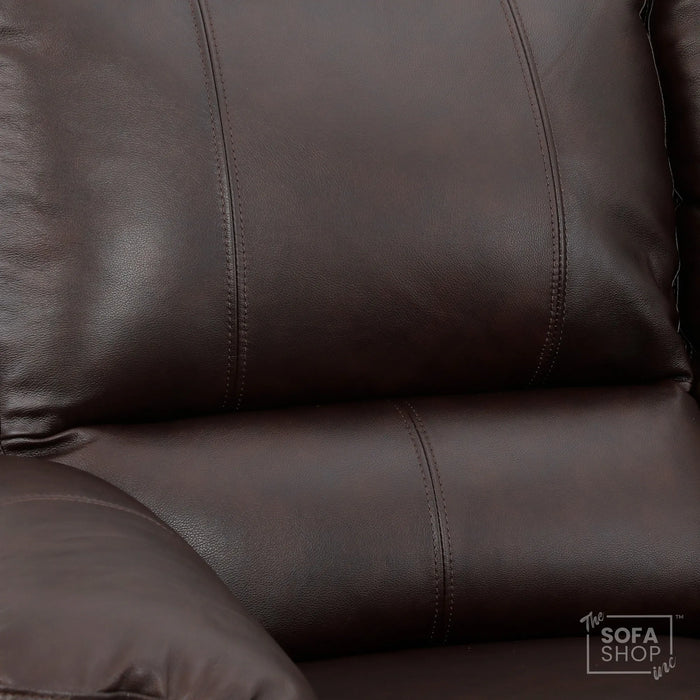 2 Seater Electric Recliner Sofa In Dark Brown Real Leather | Hi-Tech Couch With Power Recline + USB-C Charging + High Density Foam + Wall Hugging Design | Trento | The Sofa Shop
