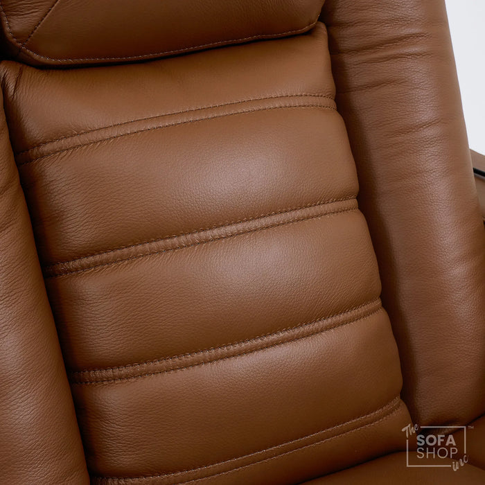 2 Seater Smart Tech Electric Recliner Cinema Sofa | Luxury Theatre Seating | Brown Real Leather | Modena