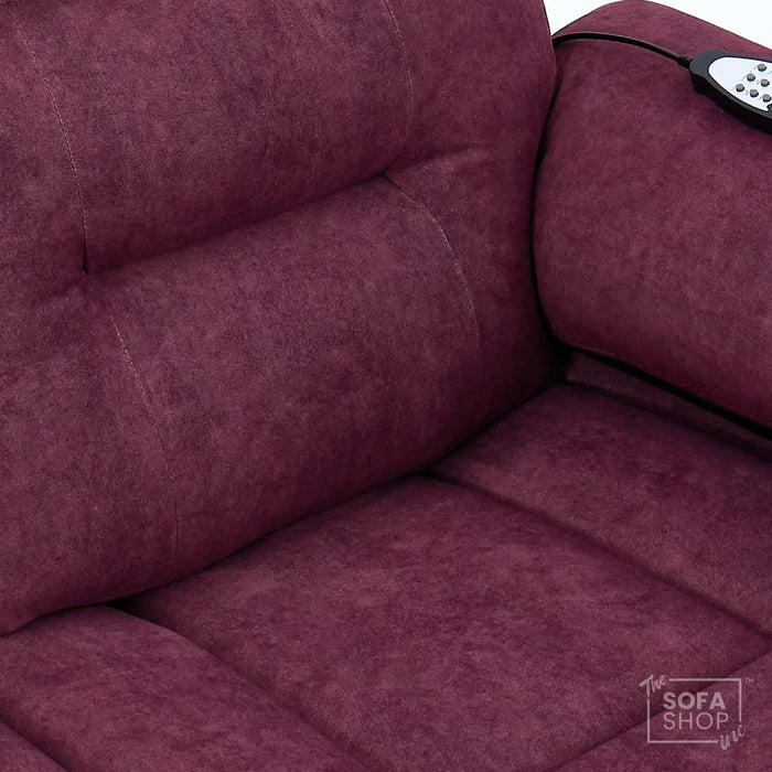 2 Seater Smart Tech Electric Recliner Cinema Sofa | Purple Fabric | Sicily