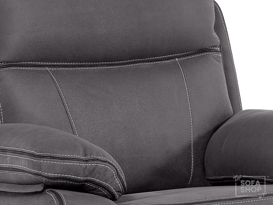 1 Seat Electric Recliner Chair Home Cinema Sofa | Hi-Tech Chair In Grey Fabric with LED Lights + USB + Massage | Sofa Sale | Vinsonova Series One