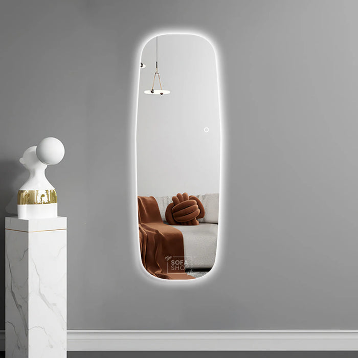 Frameless Acrylic Full Length Mirror with Three-Color Lighting - 70x180cm