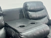 Sortino 3 Seater Recliner Sofa in Black Leather - Backrest Stained at Top, Minor Scuff on Side Panel, Sofa is Sticky - Second Hand Sofa 99