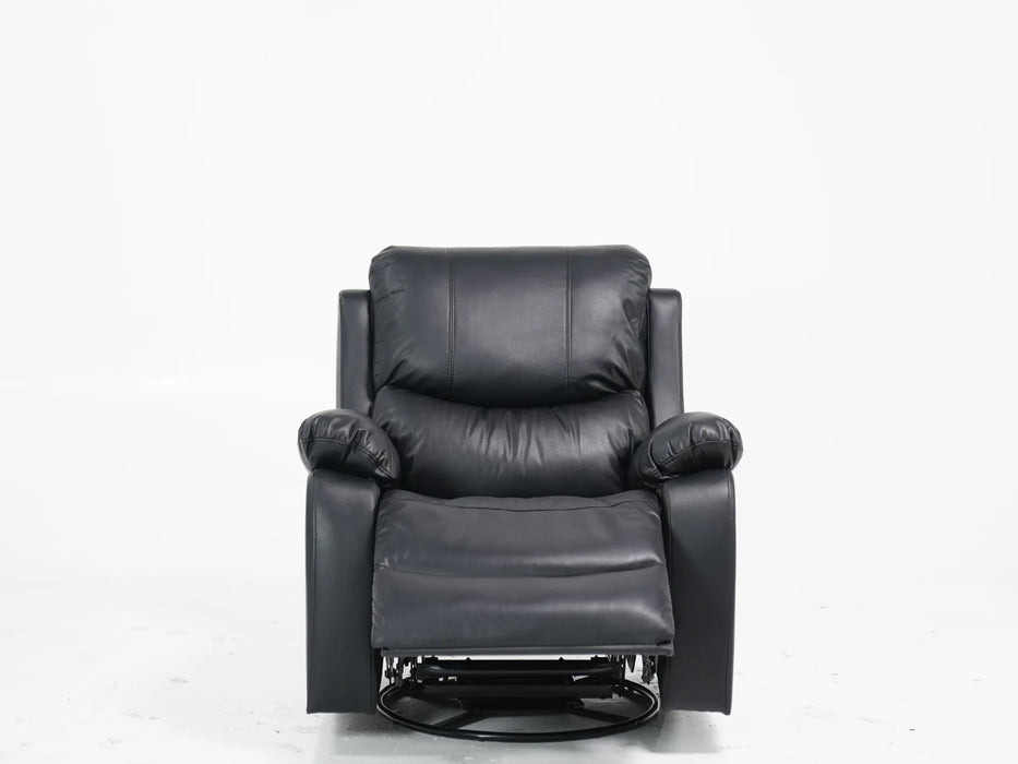 Black Leather Rocking & Swivel Massage Chair - 13