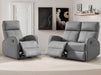 2+1 Recliner Sofa Set inc. Chair in Grey Leather - Parma