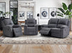 2 1 1 Recliner Sofa Set inc.Chairs in Dark Grey Fabric - 3 Piece Trento Sofa Set