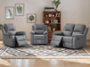 2 1 1 Recliner Sofa Set inc. Chairs in Grey Leather - 3 Piece Trento Sofa Set