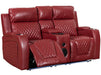 2+1 Electric Recliner Sofa Set inc. Cinema Seat in Red Leather. 2 Piece Cinema Sofa with USB Ports, Massage & Wireless Charger - Venice Series One