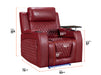 2+1 Electric Recliner Sofa Set inc. Cinema Seat in Red Leather. 2 Piece Cinema Sofa with USB Ports, Massage & Wireless Charger - Venice Series One