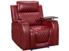 2+1 Electric Recliner Sofa Set inc. Cinema Seat in Red Leather. 2 Piece Cinema Sofa with USB Ports, Massage & Wireless Charger - Venice Series One