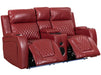 2+1 Electric Recliner Sofa Set inc. Cinema Seat in Red Leather. 2 Piece Cinema Sofa with USB Ports, Massage & Wireless Charger - Venice Series One