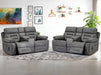 2+2 Recliner Sofa Set - Cinema Sofa Package In Grey Resilience Fabric with Consoles, Speakers, Cup Holders, Power Headrest & More- Tuscany