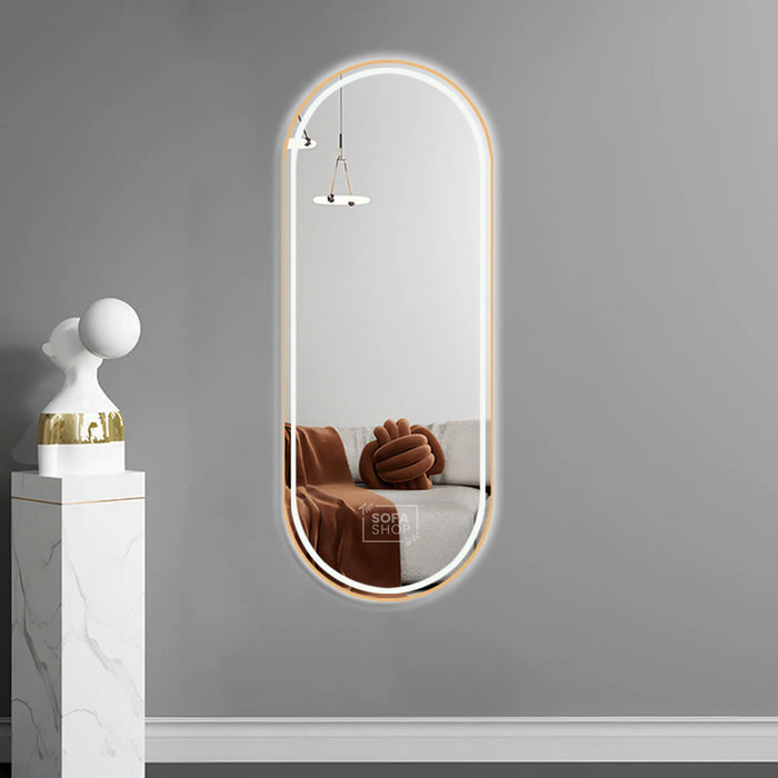Gold Mirror Arch Large Frameless - 70×180 cm