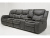 4 Seater Electric Recliner Sofa in Grey Leather with Wireless Charging, USB Ports, Cup Holders, and 2 Drop-Down Tables | Slightly Used | Highgate | Second Hand Sofa 90