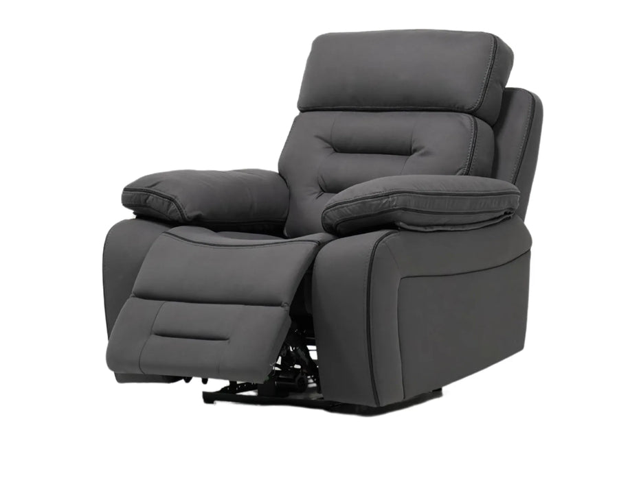 1 Seat Electric Recliner Chair Home Cinema Sofa | Fabric Couch In Grey  | Massage + Power Headrest & More | Tuscany | Sample Sofa 44