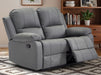 2 Seater Leather Recliner Sofa in Grey - Trento