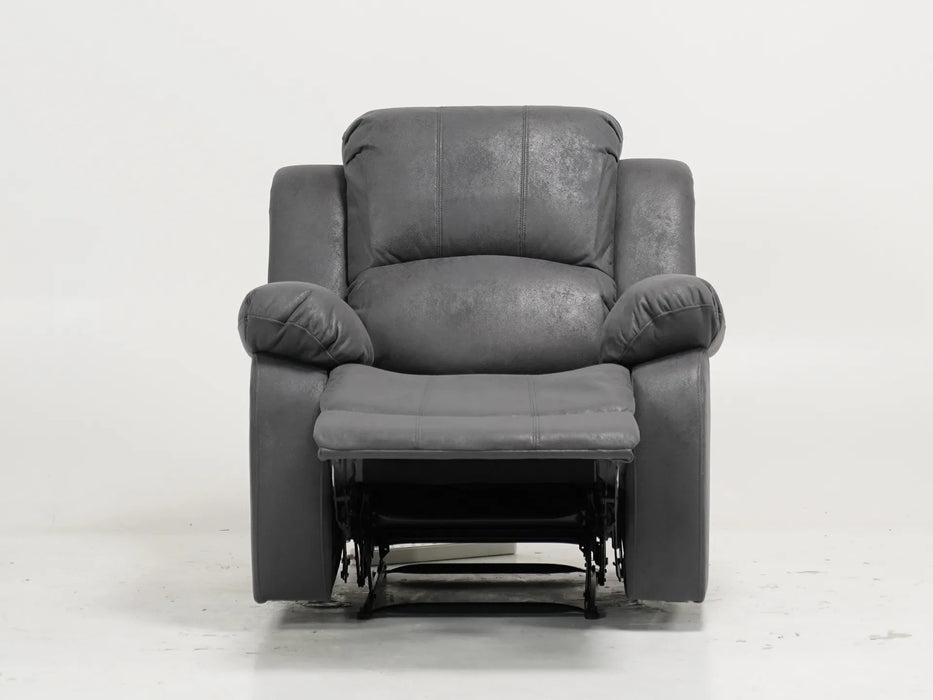 Recliner Chair in  Light Grey Plush Fabric | Trento | Sample Sofas 36