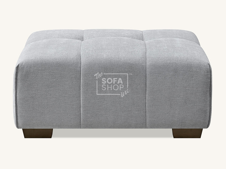 Grey Boucle Fabric Footstool - Leonard