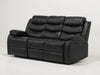 Sortino 3 Seater Recliner Sofa In Black Leather | Used – Seat Scratches, Middle Backrest Needs Stitching, Minuscule Paint Droplets - Second Hand Sofas 38